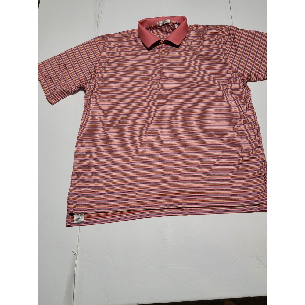 (#18)Peter Millar Polo Shirt Mens XL Multicolor 100% Cotton Short Sleeve